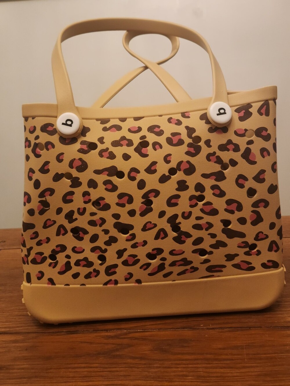 Bogg Bag Leopard Print Tote Bag in Tan and Pink NWOT